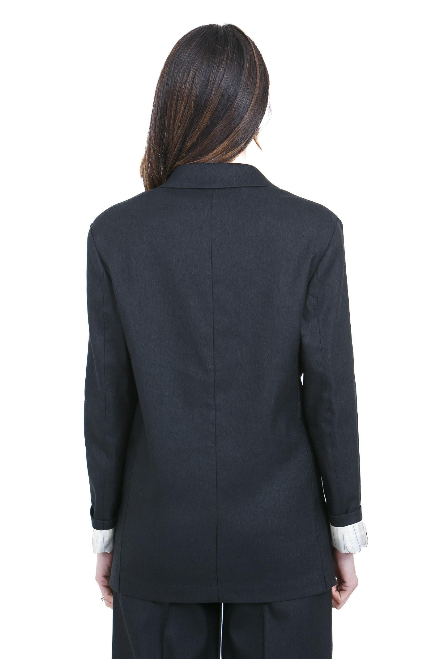 ALYSI Blazer monopetto in lino stretch Blazer Nero 116805-P6005 NE 