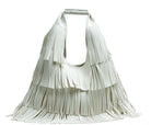 MANILA GRACE Borsa All Over Frangia Borse Off white B824EU MA043 
