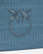 PINKO Pochette in rafia con logo Love Birds Borse Lighe blue 106763-A39Y E5YQ 