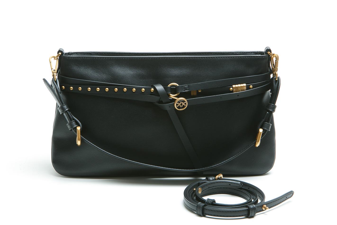 PINKO Borsa a spalla media Belt Bag in pelle Borse Black/gold 106176-A0QO-BELTBAG Z99Q 
