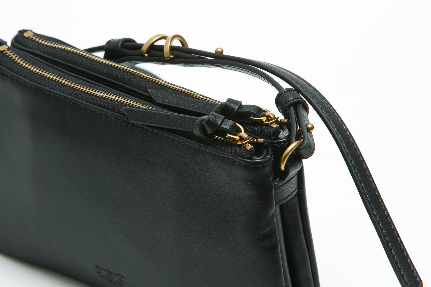 PINKO Borsa a tracolla Mini Double Bag piccola in pelle con tracolla Borse Black/gold 105359-A0QO-DOUBLEMINI Z99Q 
