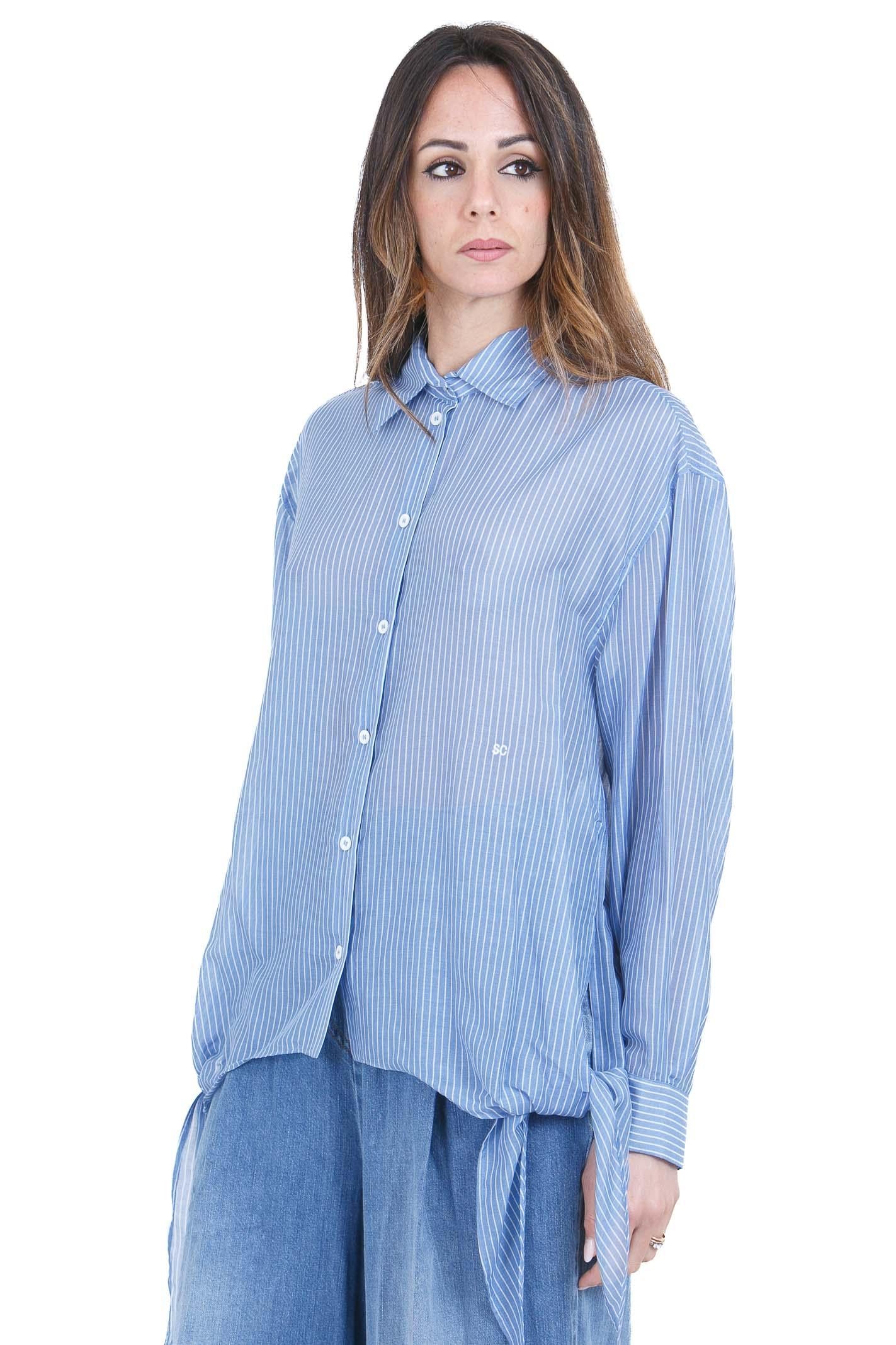 SEMICOUTURE Camicia rigata Leticia con fiocchi Camicie Alaska/bianco LETICIA-Y6SK58 RG106 