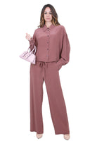 ALYSI Pantalone palazzo con coulisse Pantaloni Blush 116192-P6209 BLUSH 