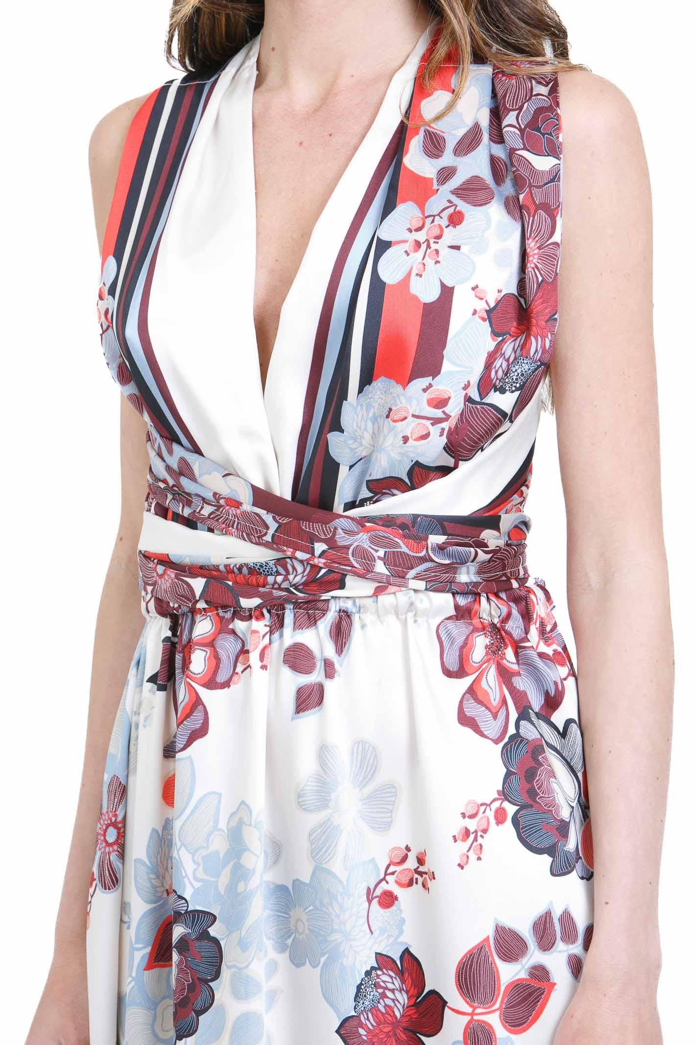SIMONA D. Abito Lawa con stola<BR/> Abiti Fiori LAWA/STOLA FIORI 