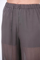 ALYSI Pantalone in chiffon Pantaloni Choco 116164-P6214 CHOCO 
