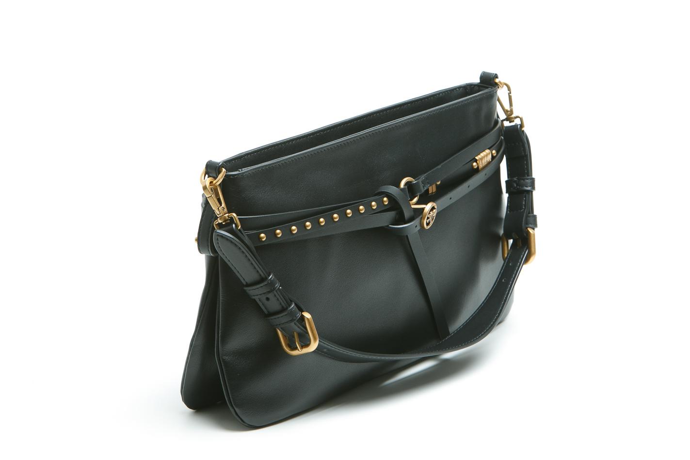 PINKO Borsa a spalla media Belt Bag in pelle Borse Black/gold 106176-A0QO-BELTBAG Z99Q 