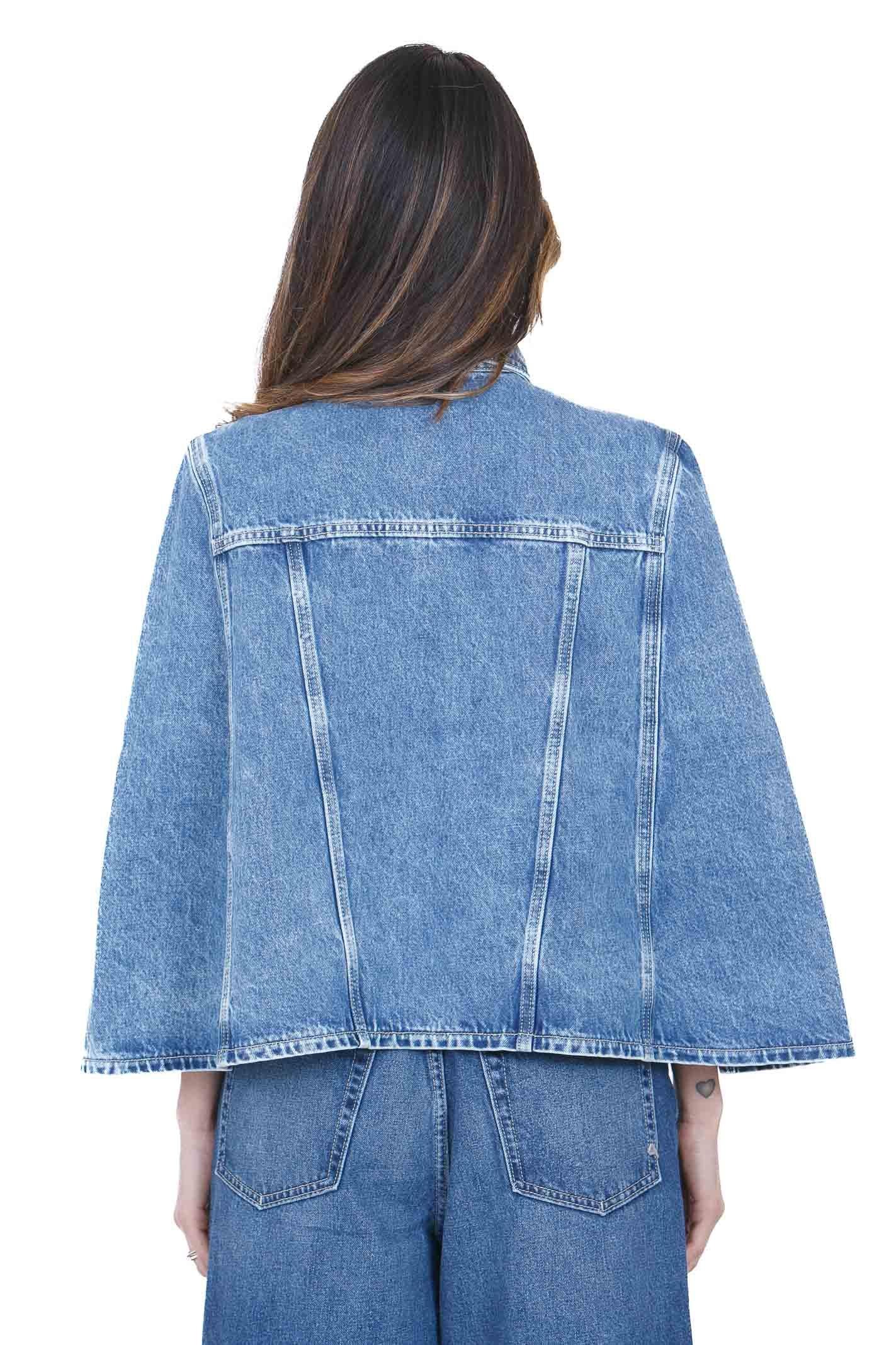 CYCLE Giubbino poncho Candy in denim Giubbotti Sky blue CANDY-CC452JI07 81 