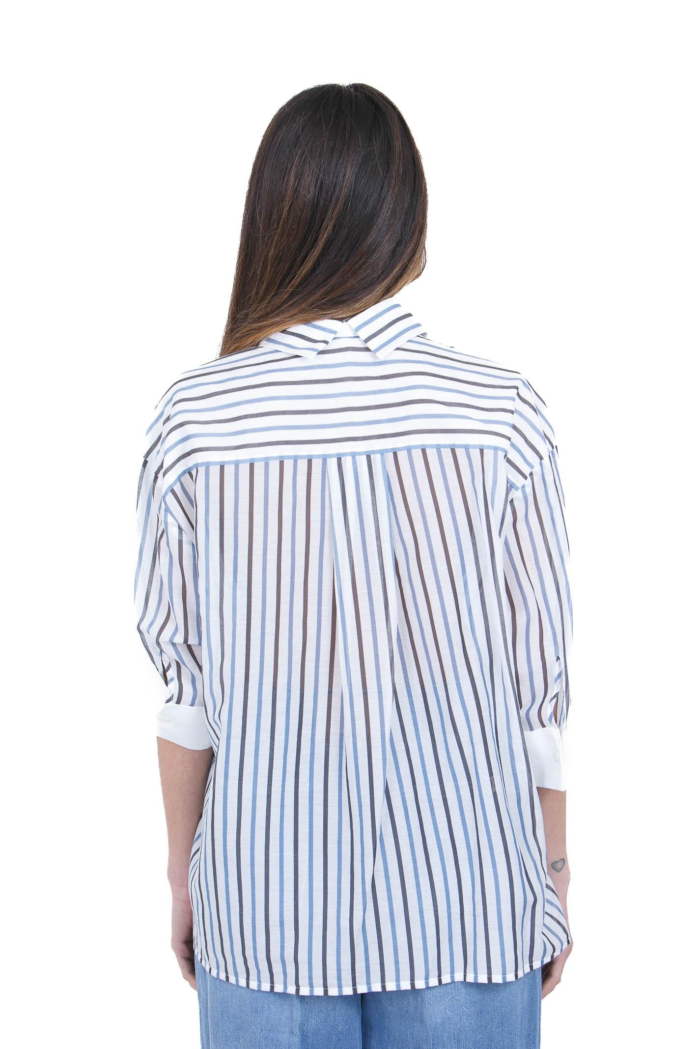 SEMICOUTURE Camicia rigata Gracia Camicie Cacao/abisso GRACIA-Y6SK54 RG104 