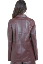 ALYSI Blazer monopetto in leather soft Blazer Uva 216811-P6001 UV 