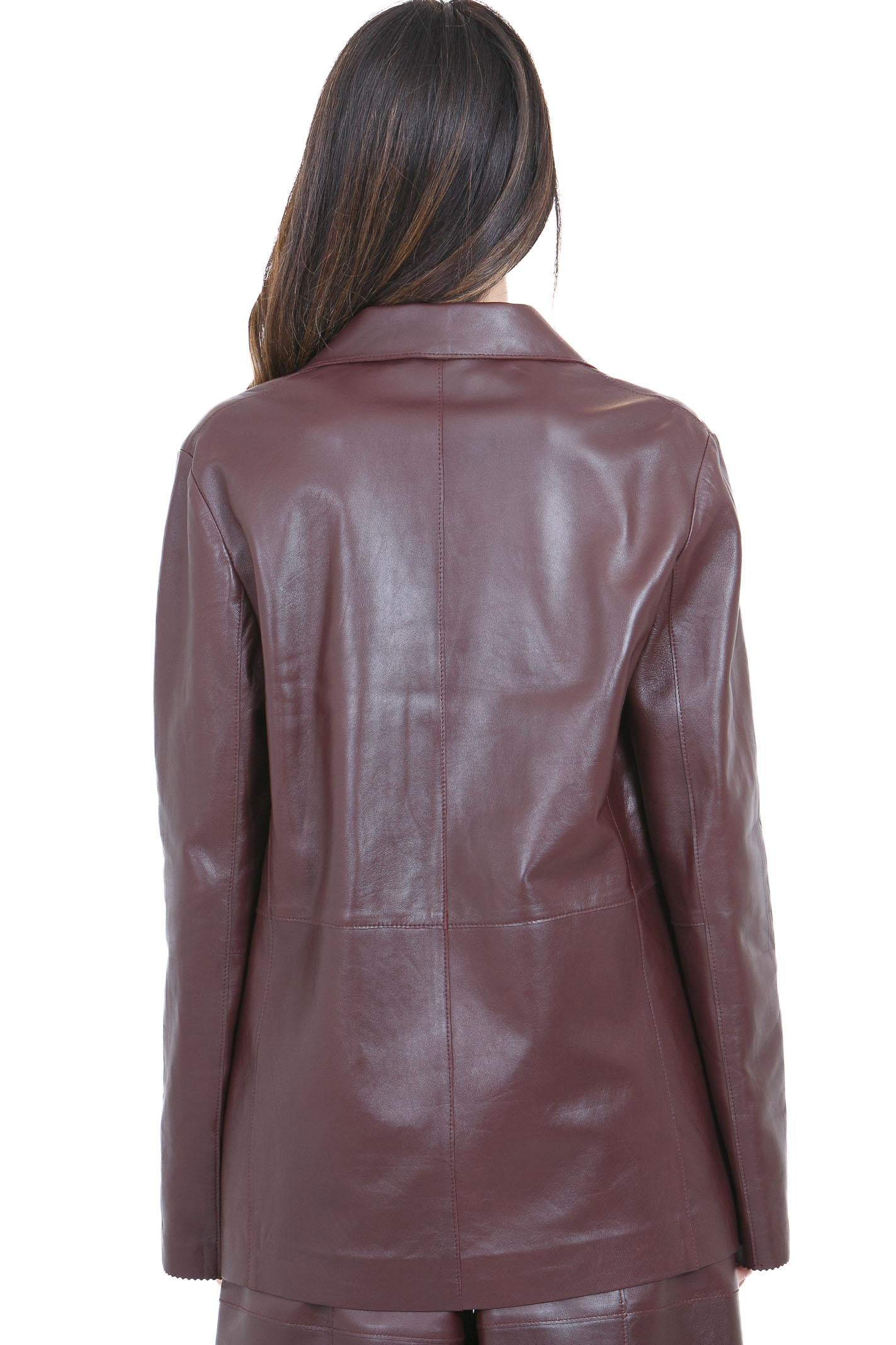 ALYSI Blazer monopetto in leather soft Blazer Uva 216811-P6001 UV 