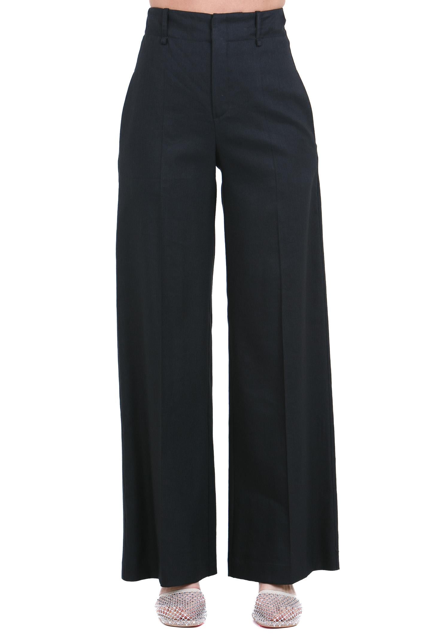 ALYSI Pantalone ampio in lino stretch Pantaloni Nero 116112-P6005 NE 