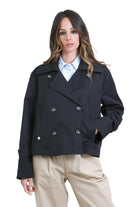 MANILA GRACE  Trench Nero K082PU MA001 