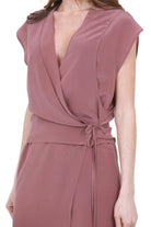 ALYSI Abito lungo incrociato seta a mano Abiti Blush 116342-P6209 BLUSH 