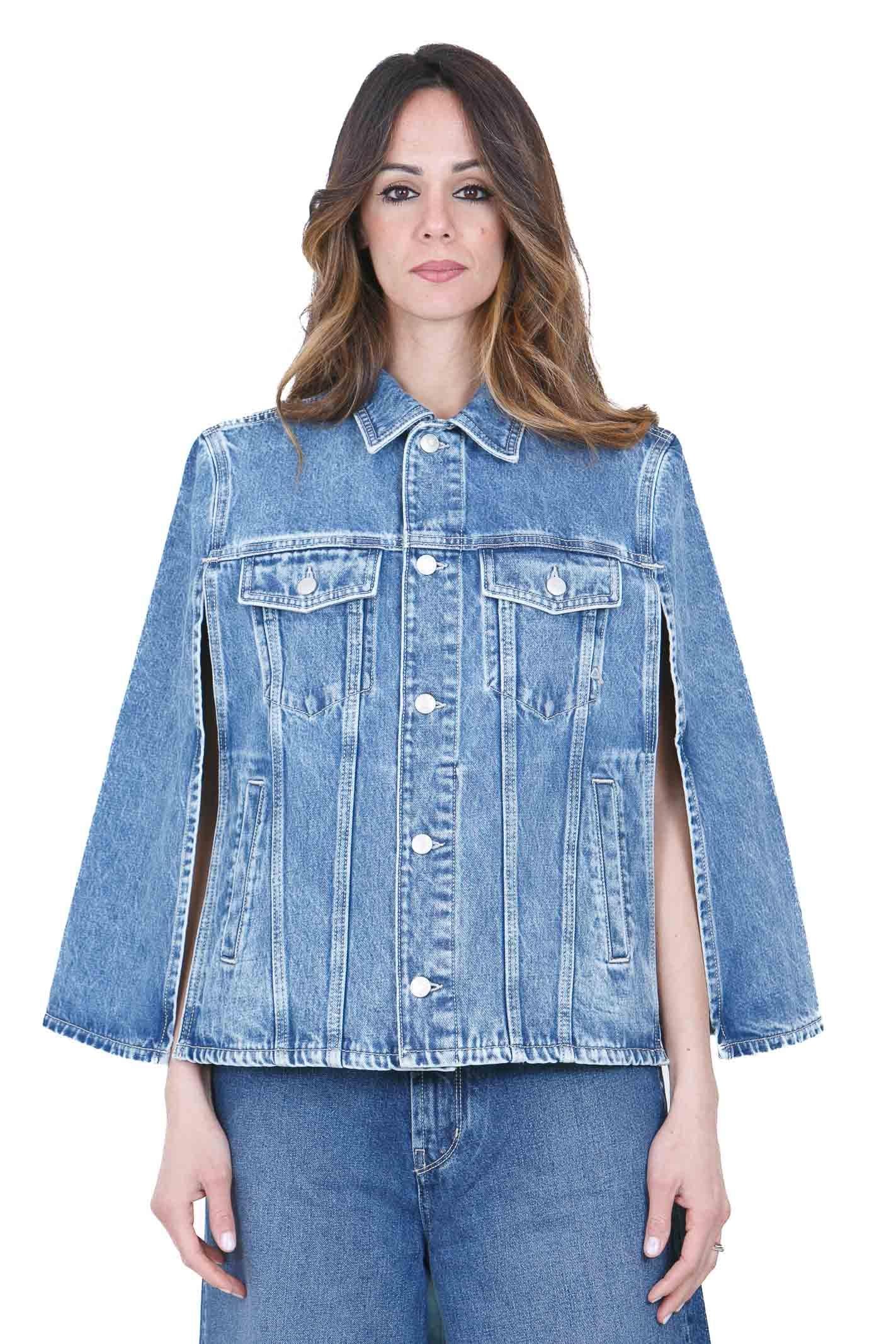 CYCLE Giubbino poncho Candy in denim Giubbotti Sky blue CANDY-CC452JI07 81 