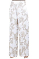 KAOS Pantalone Palazzo con Ricami Floreali Bianco e Beige Kaos - Eleganza Fluida e Leggerezza Couture Pantaloni Panna SP1TZ020 1041 