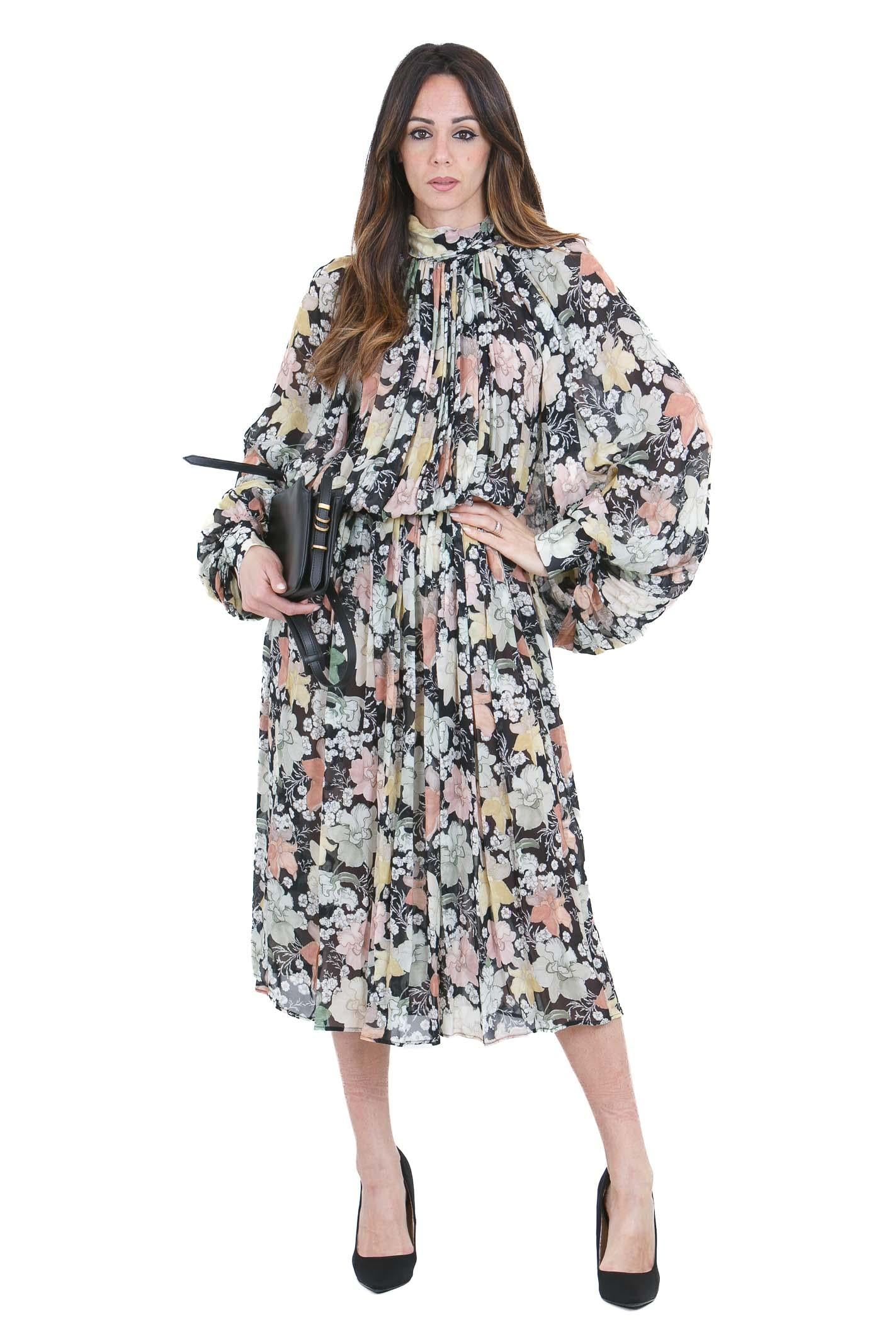 SEMICOUTURE Naiara abito stampa fiore<BR/> Abiti Nero mix NAIARA-Y6SS20 FLW59 