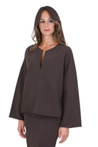 MADAME VENICE  Bluse Brown CLOTILDE CREPE TECNICO 