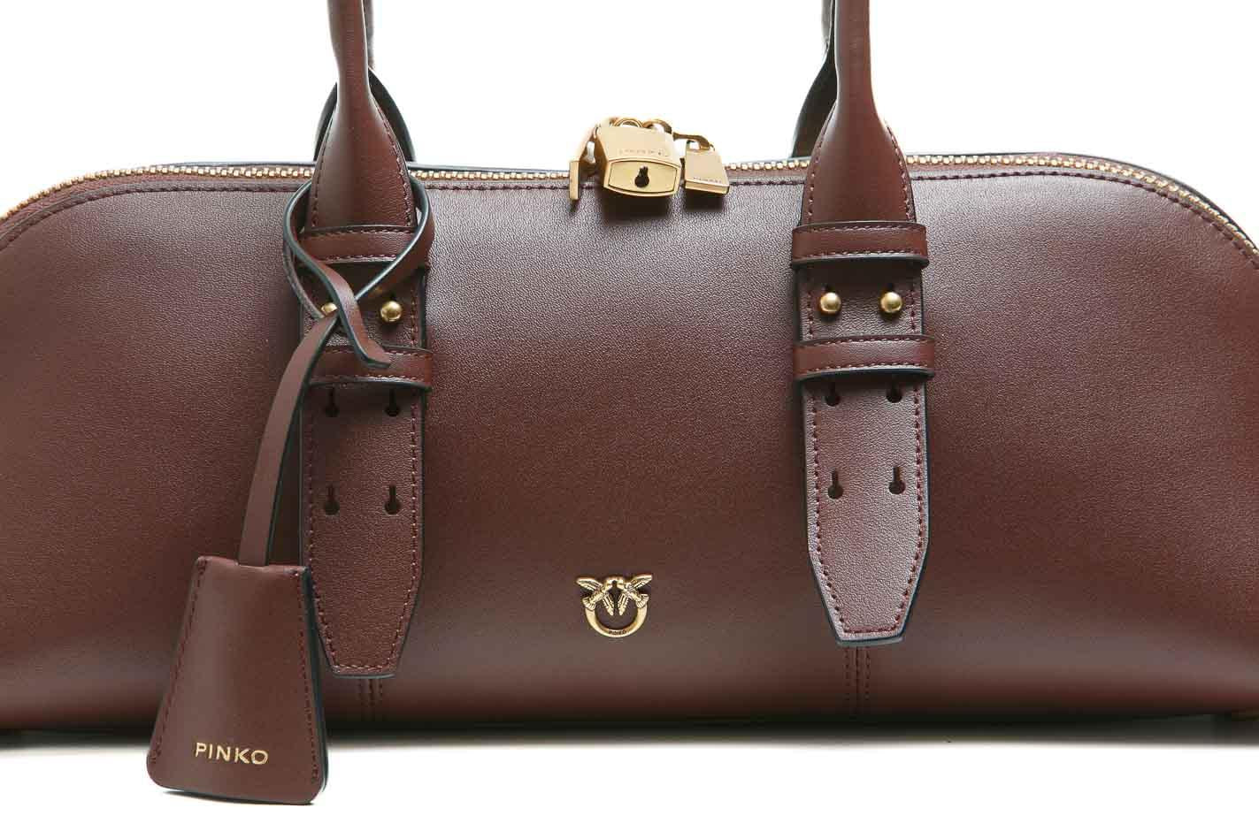 PINKO Borsa grande a spalla Escape Bag Horizontal in pelle Borse Burgudywine/gold 106169-A0QO-BOWLING R49Q 