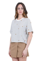 DES PETIT HAUTS  T- Shirt Marine/mousse JOSEF-1E260241 RA280 
