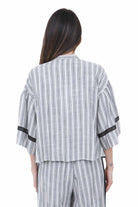 KAOS Blusa a Righe in Lino Misto Kaos - Leggerezza ed Eleganza Gipsy-Chic Bluse Iuta SP1TZ012 1064 