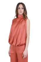 SEMICOUTURE Top Eugenia in satin Top Dattero EUGENIA-Y6SM04 U03-0 