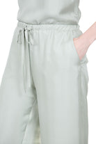 ALYSI Pantaloni in seta coulisse regolabile Pantaloni Pistacchio 116169-P6219 PIST 