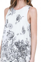 KAOS Abito Lungo Smanicato con Stampa Paisley e Bordi a Contrasto Kaos - Fascino Etnico-Chic e Leggerezza Abiti Panna SP1TZ021 1041 