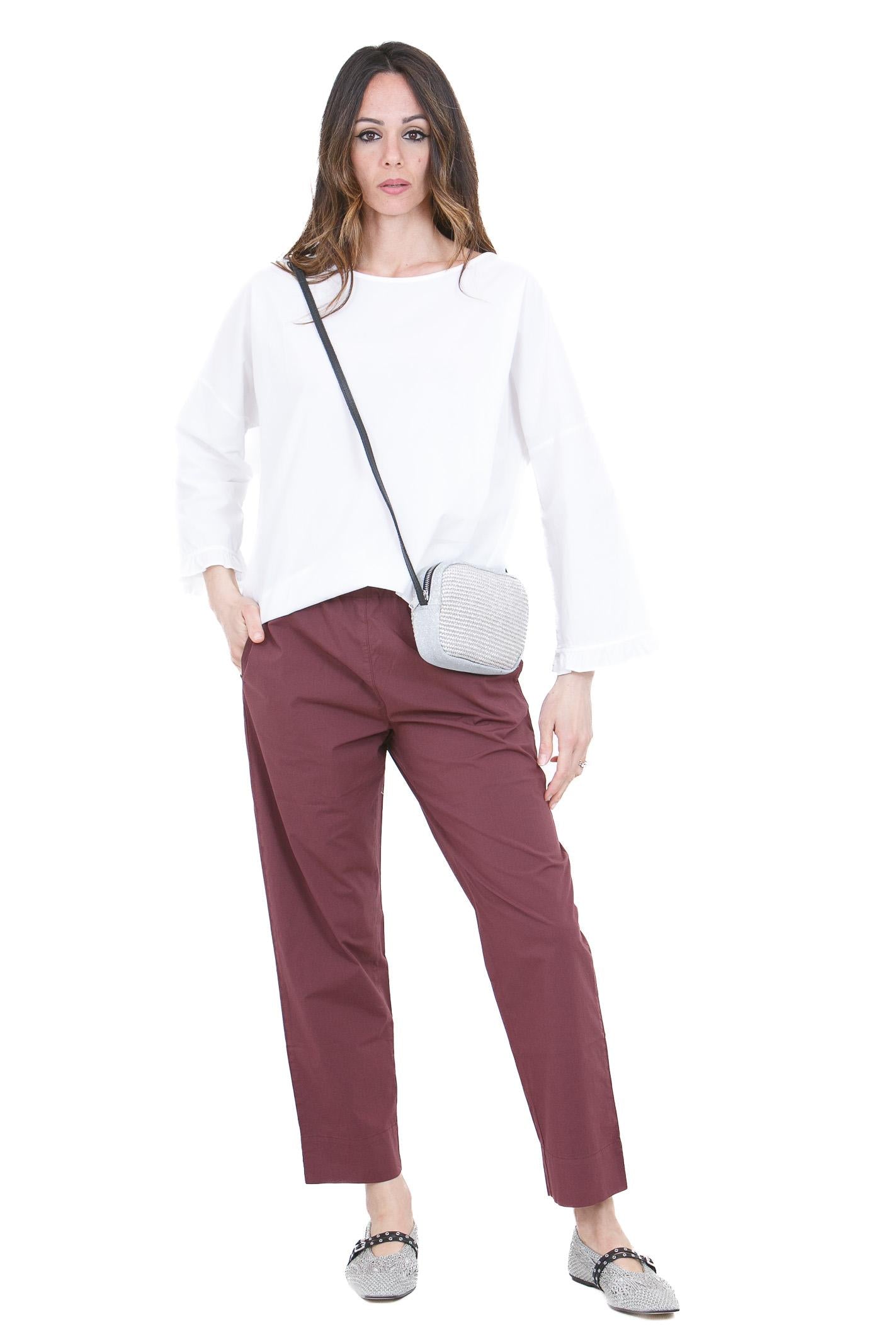 MADAME VENICE  Pantaloni Bordeaux PETUNIA BORDEAUX 