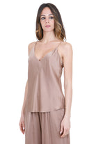 FORTE FORTE Top con bretelline sottili in satin Top Noce 14585MYTOP 3002 