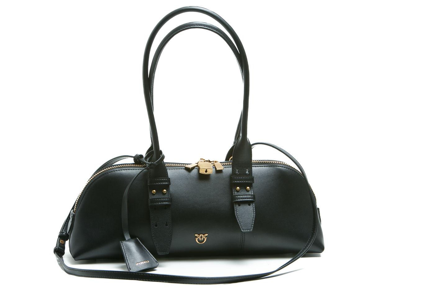 PINKO Borsa grande a spalla Escape Bag Horizontal in pelle Borse Black/gold 106169-A0QO-BOWLING Z99Q 