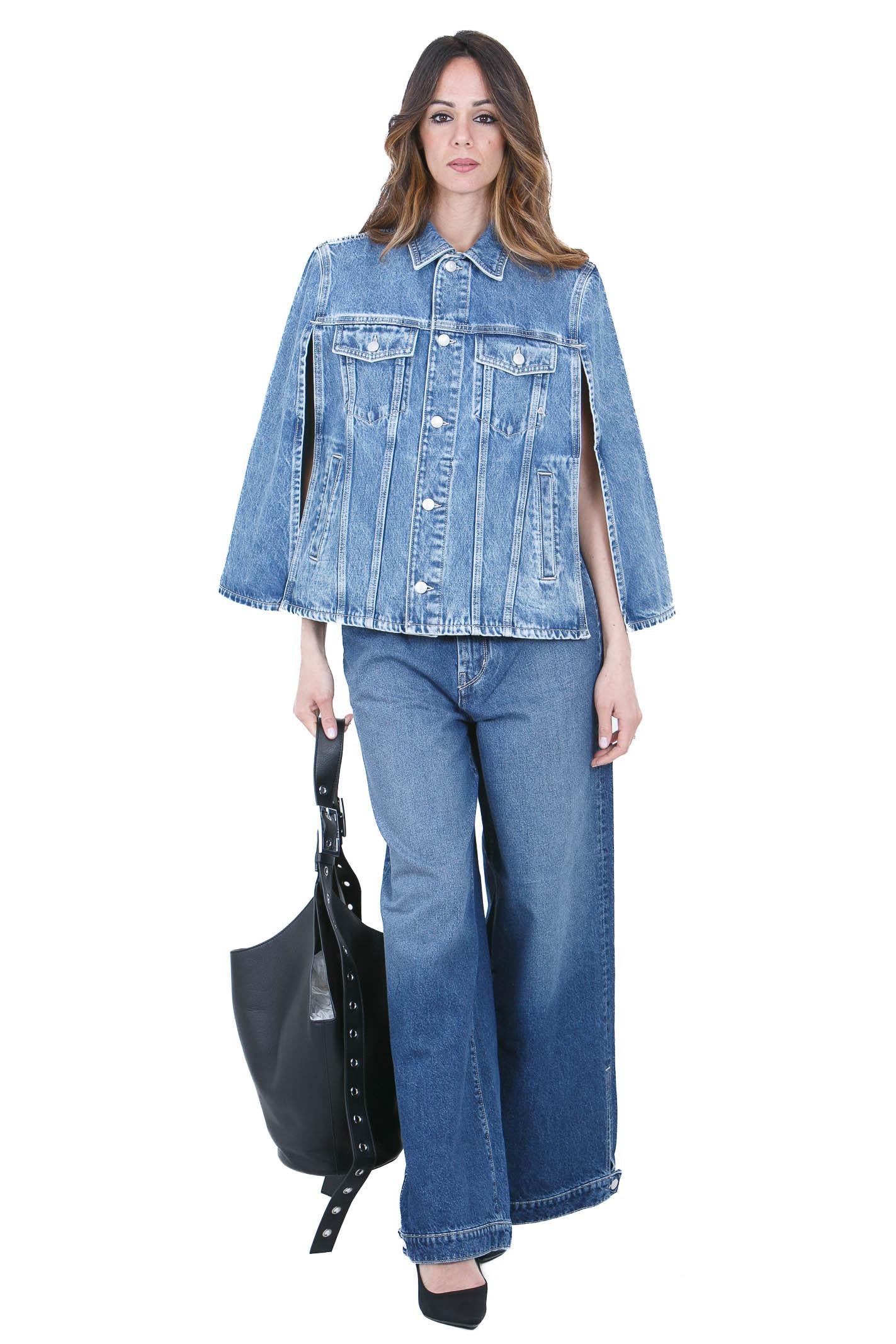CYCLE Giubbino poncho Candy in denim Giubbotti Sky blue CANDY-CC452JI07 81 