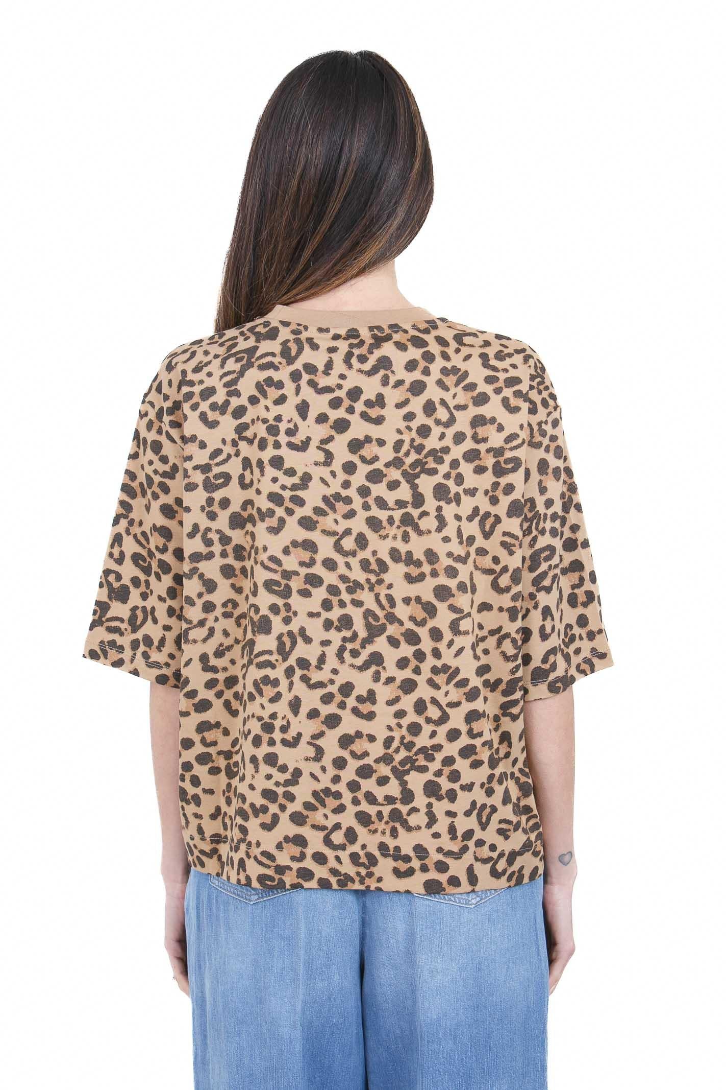 SEMICOUTURE Neva t-shirt stampa leopardo T- Shirt Leopardo NEVA-Y6SJ06 MAC27 