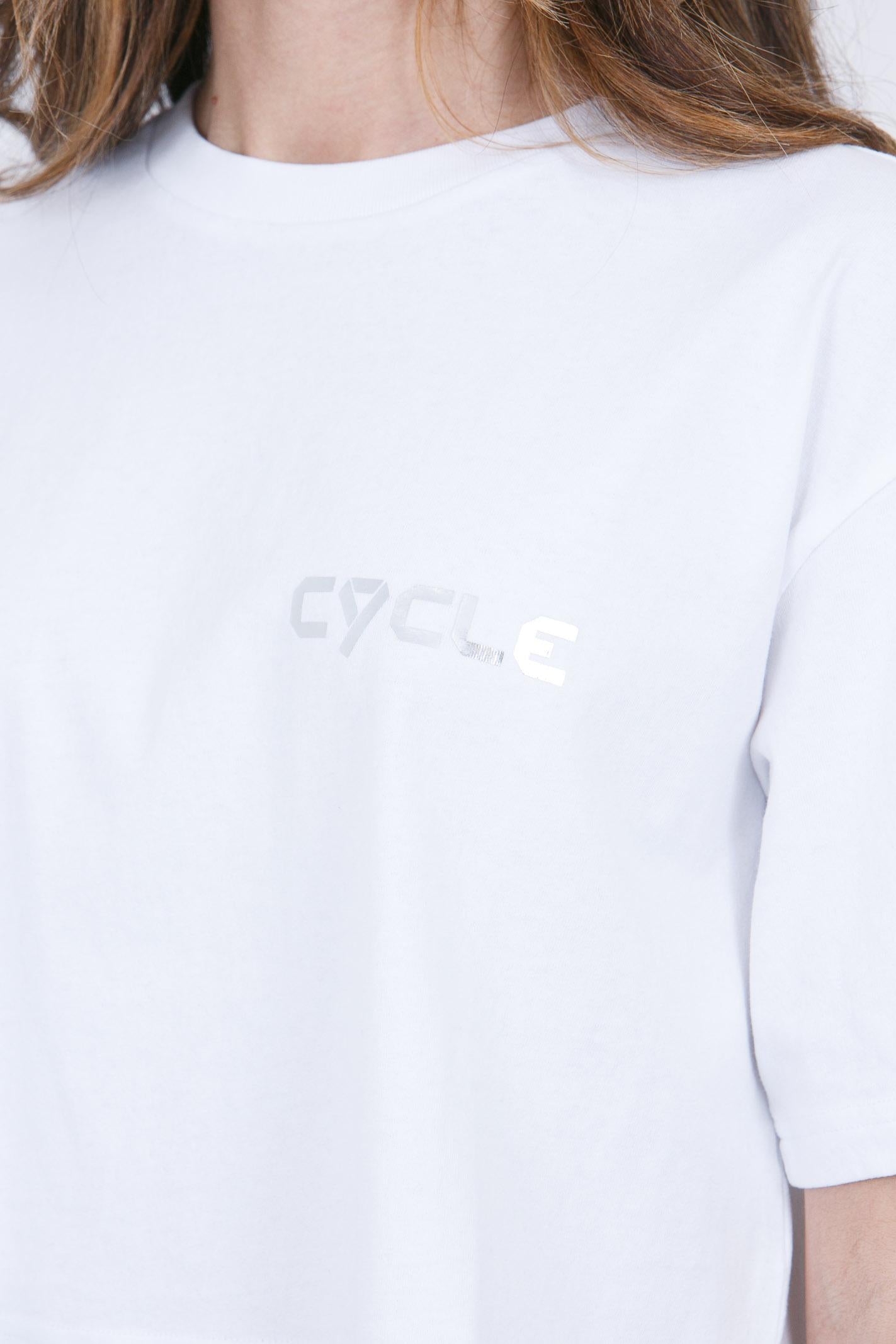 CYCLE T-shirt Ariel boxy fit con logo stampato T- Shirt White/silver ARIEL-362MC04 0144 