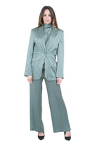 SEMICOUTURE Blazer Marta in misto seta Blazer Verde marea MARTA-Y6SM22 S29-1 
