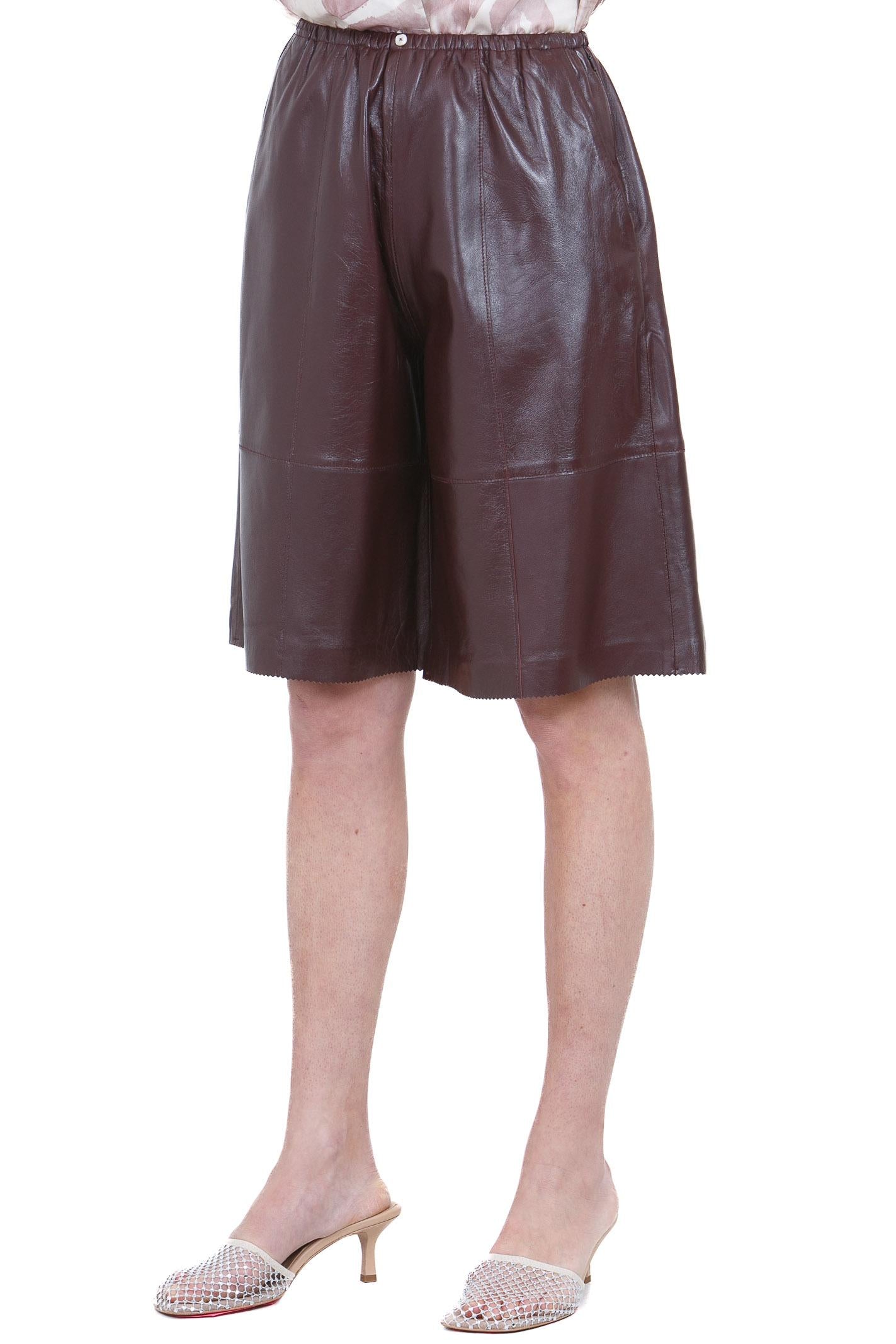 ALYSI Bermuda in leather soft Bermuda Uva 216103-P6001 UV 