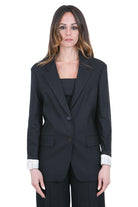 ALYSI Blazer monopetto in lino stretch Blazer Nero 116805-P6005 NE 