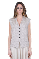 ALYSI Gilet con fringes Gilet Pois 116838-P6213 POIS 