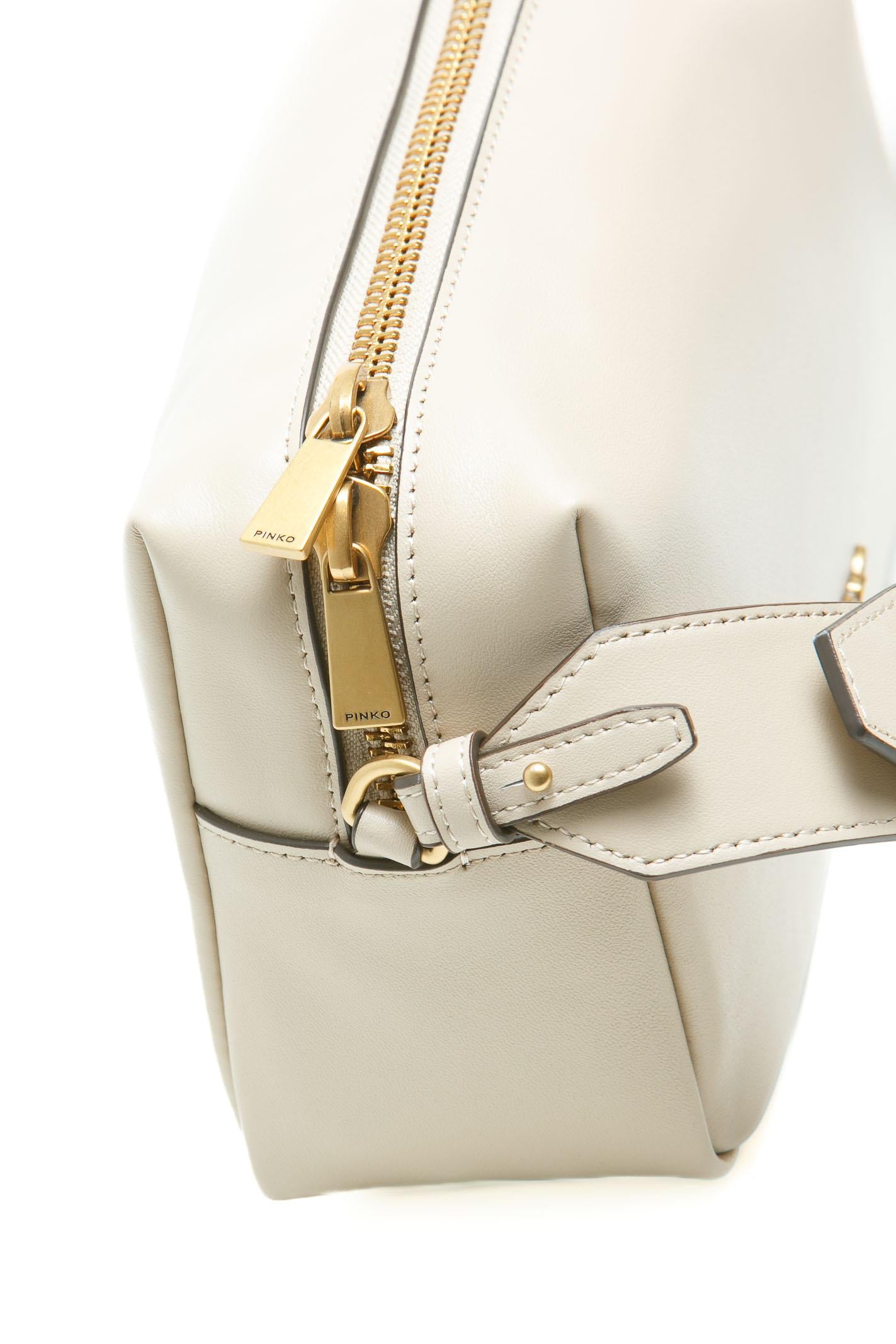 PINKO Borsa a spalla media Horizontal Bag in pelle Borse Grigiofumo/gold 106062-A0QO-SHOULDER C50Q 