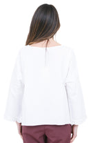 MADAME VENICE Blusa girocollo ampio<BR/> Bluse Bianco CLAUDETTE B.CO 