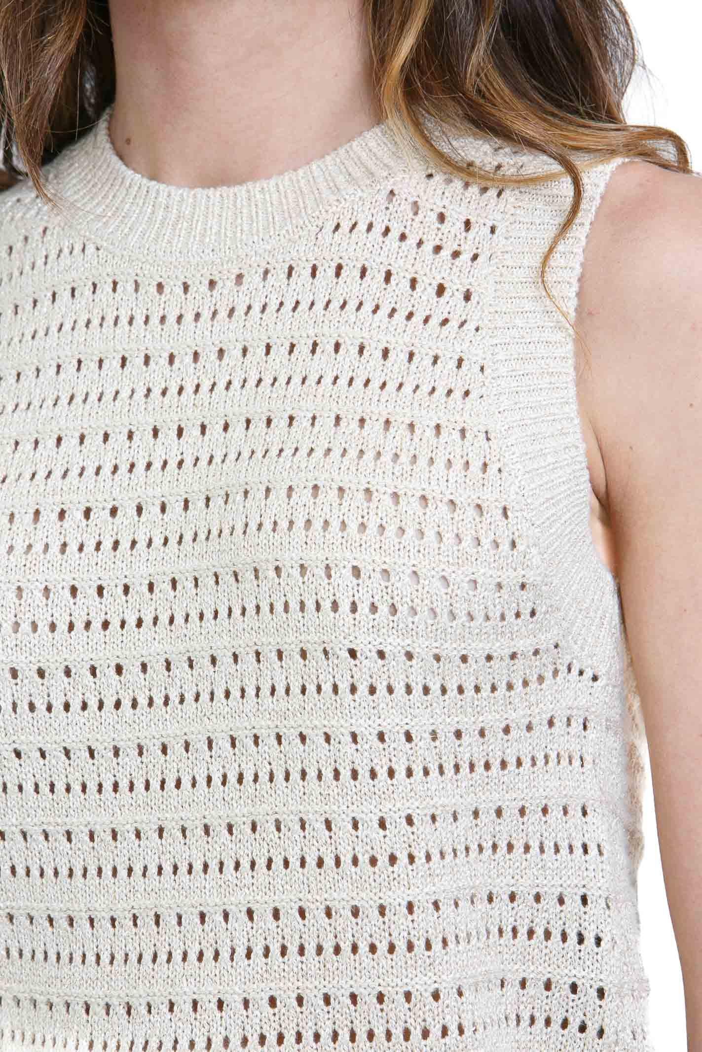 NOT SHY  Top Ecru/lurex TITA-NF0G000VIC005 E/L 