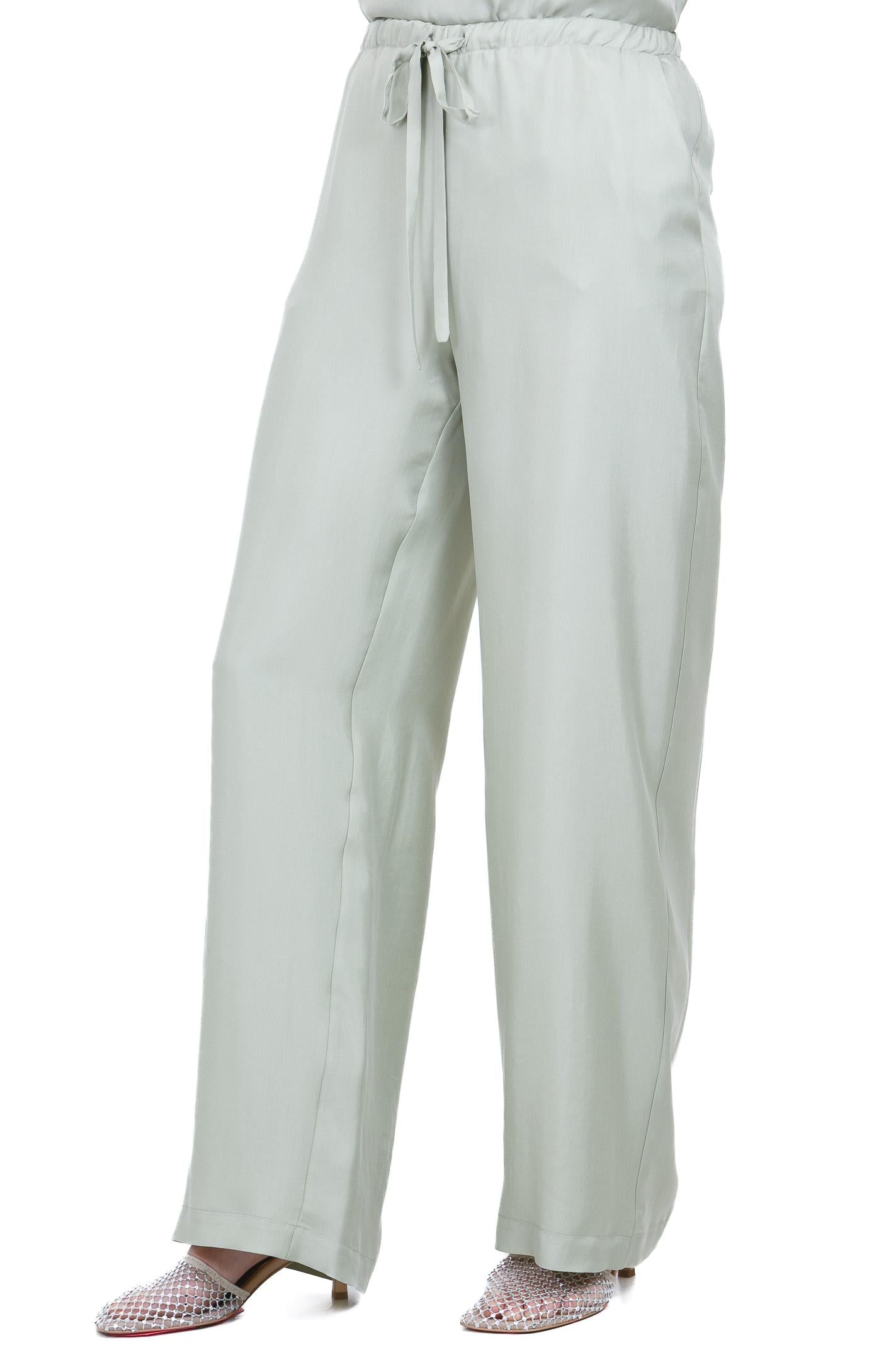 ALYSI Pantaloni in seta coulisse regolabile Pantaloni Pistacchio 116169-P6219 PIST 