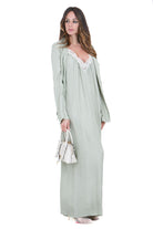ALYSI Abito lungo in twill enzimato Abiti Pistacchio 116355-P6219 PIST 