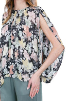 SEMICOUTURE Rocio blusa stampa fiore Bluse Nero mix ROCIO-Y6SS04 FLW59 