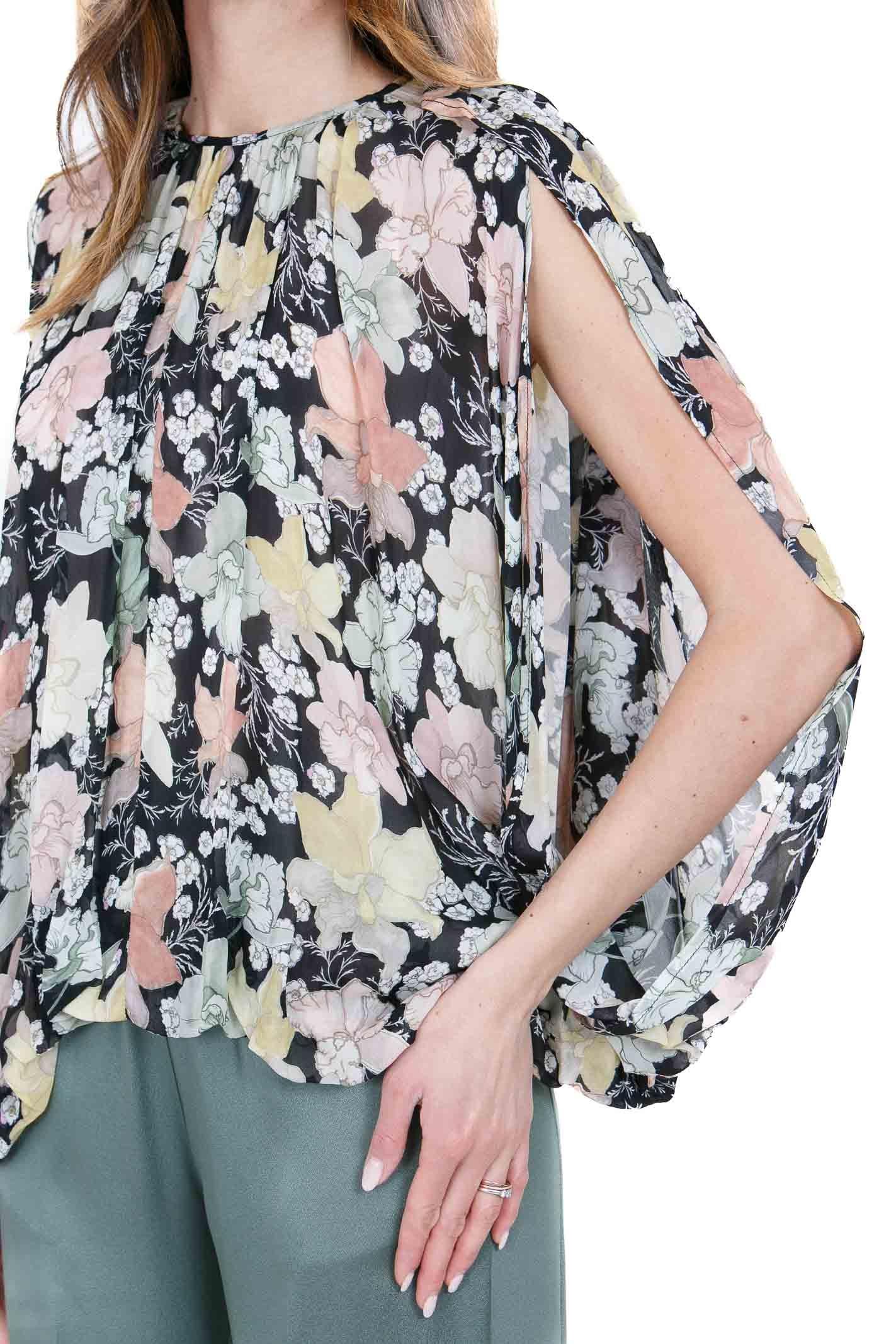 SEMICOUTURE Rocio blusa stampa fiore Bluse Nero mix ROCIO-Y6SS04 FLW59 