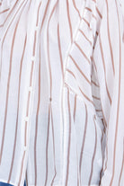 SEMICOUTURE Camicia coreana rigata Lola Camicie Bianco/juta LOLA-Y6SK60 RG105 