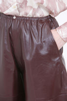 ALYSI Bermuda in leather soft Bermuda Uva 216103-P6001 UV 