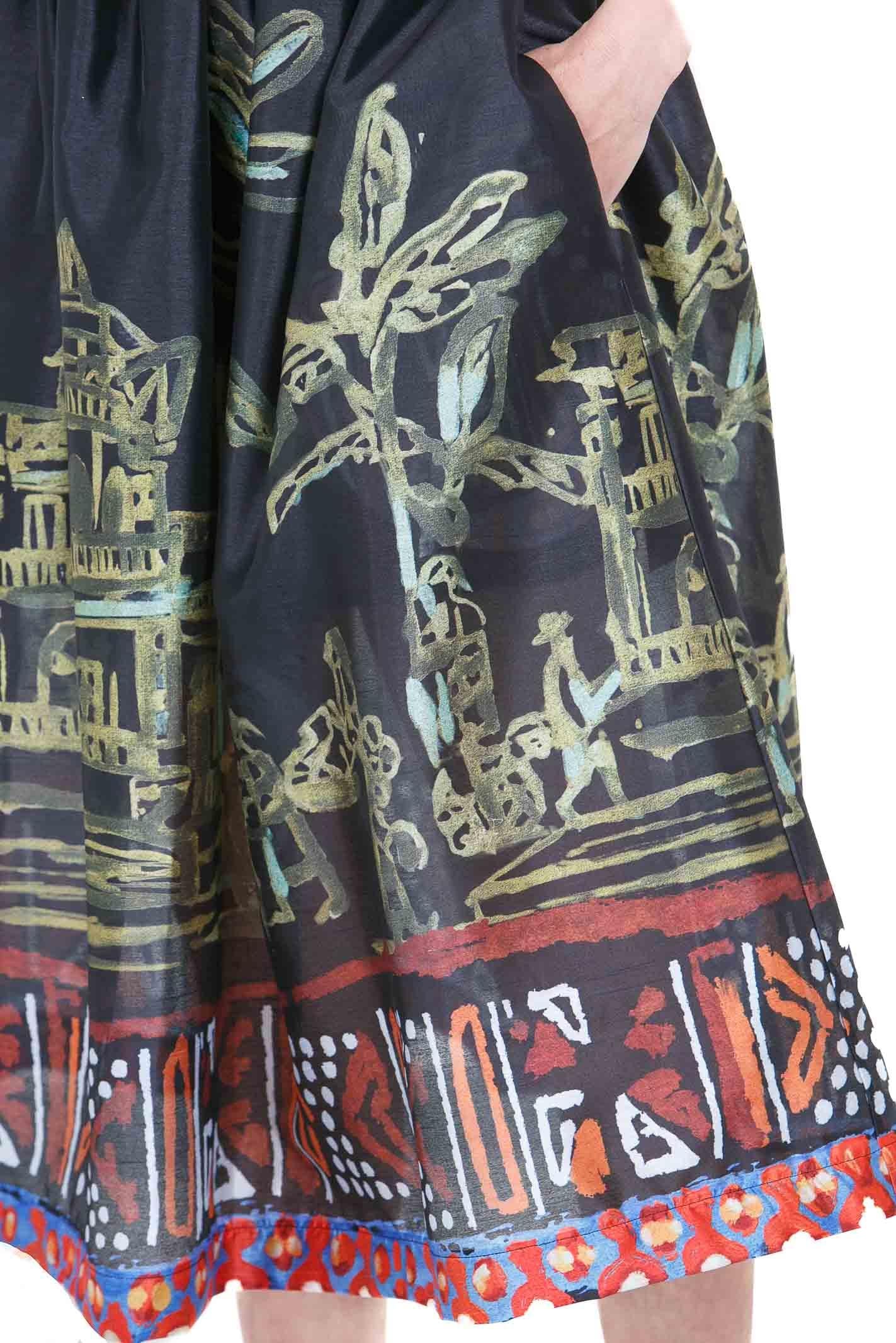 STELLA JEAN Gonna ampia fantasia Gonne Nero G578 H010 