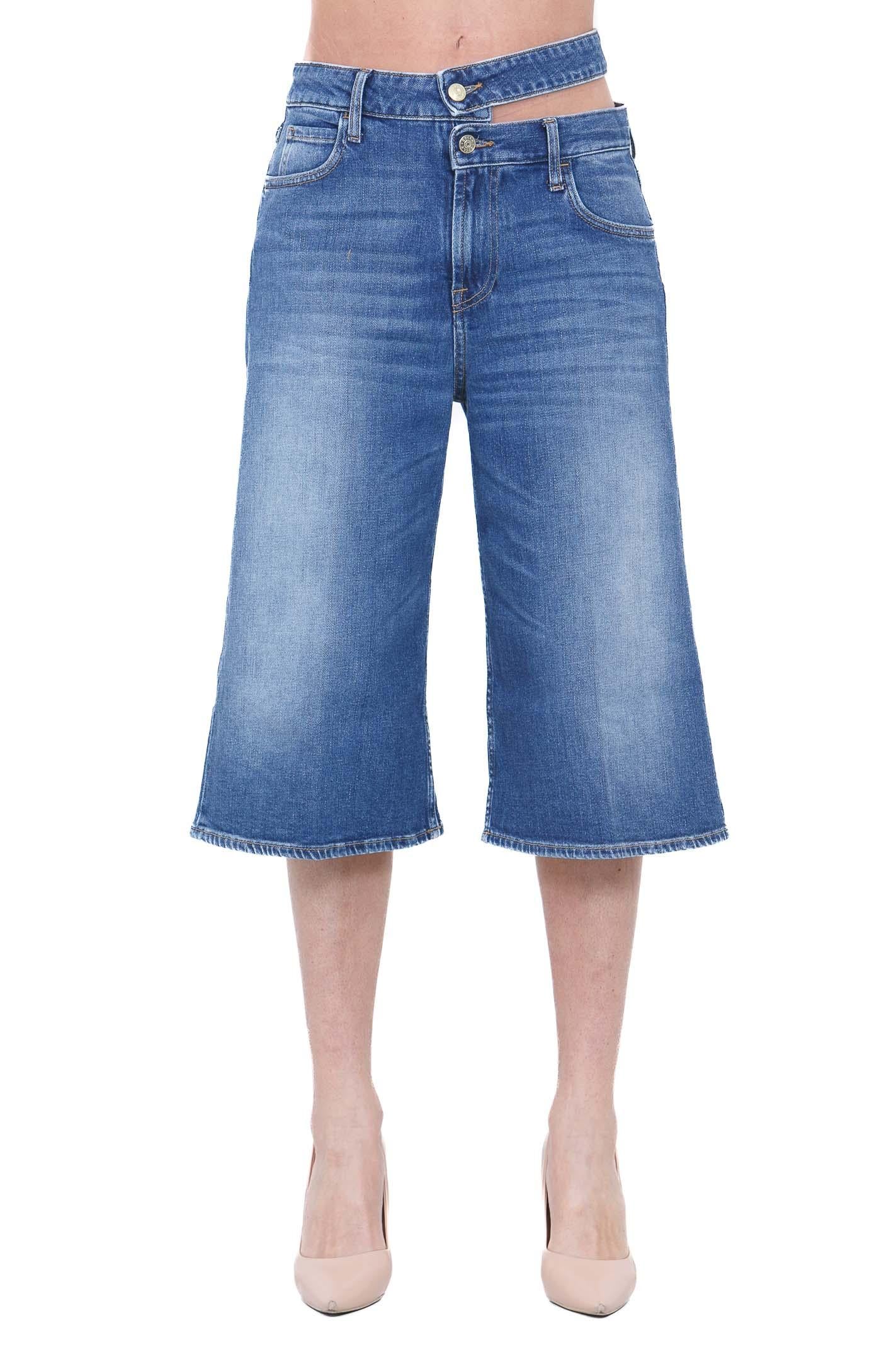 CYCLE Bermuda Missy wide leg con doppia cintura Bermuda Navy blue MISSY-362PB03 07 