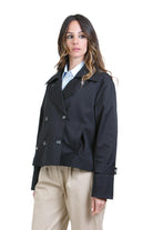 MANILA GRACE  Trench Nero K082PU MA001 