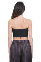 ALYSI Bustier in lino stretch Top Nero 116211-P6005 NE 